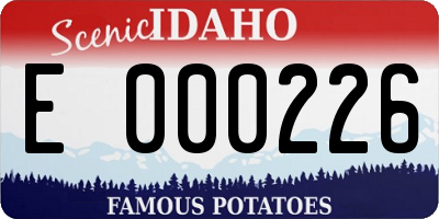 ID license plate E000226