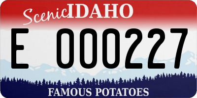 ID license plate E000227