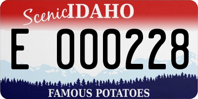 ID license plate E000228