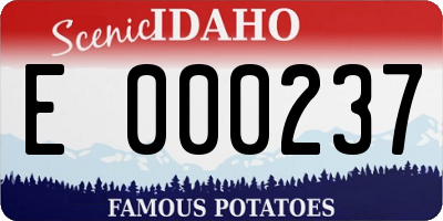 ID license plate E000237