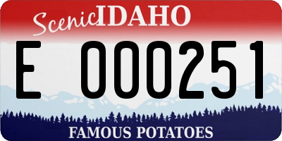 ID license plate E000251