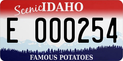 ID license plate E000254