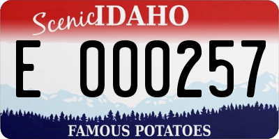 ID license plate E000257