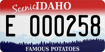 ID license plate E000258