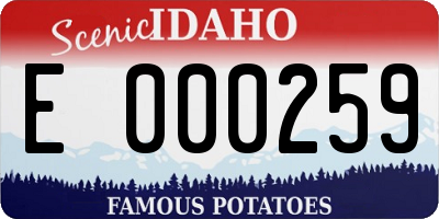 ID license plate E000259