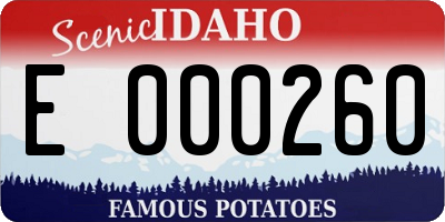 ID license plate E000260