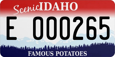 ID license plate E000265