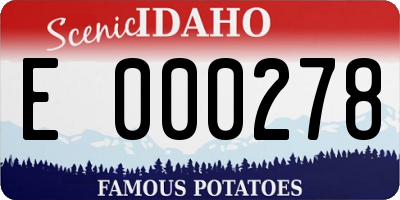 ID license plate E000278