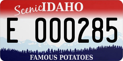 ID license plate E000285