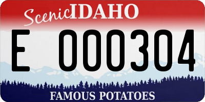 ID license plate E000304