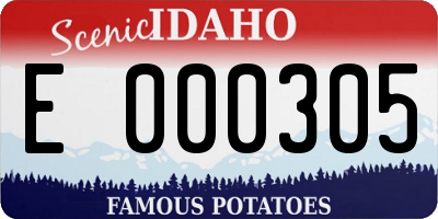 ID license plate E000305