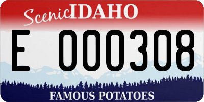 ID license plate E000308