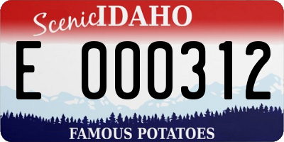 ID license plate E000312