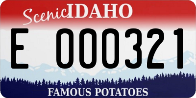 ID license plate E000321