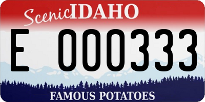 ID license plate E000333