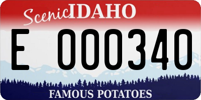 ID license plate E000340