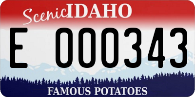 ID license plate E000343