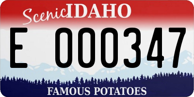 ID license plate E000347