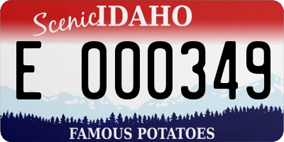 ID license plate E000349