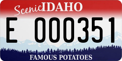 ID license plate E000351