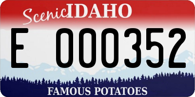 ID license plate E000352