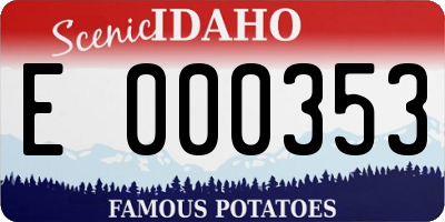 ID license plate E000353