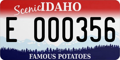 ID license plate E000356