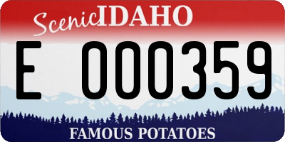 ID license plate E000359