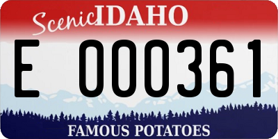 ID license plate E000361