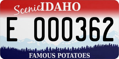 ID license plate E000362