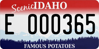 ID license plate E000365