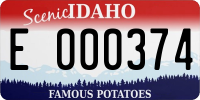 ID license plate E000374