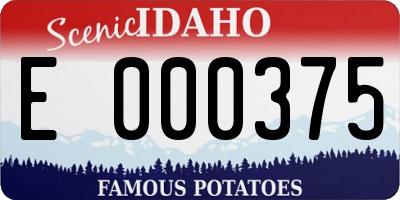 ID license plate E000375