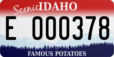 ID license plate E000378