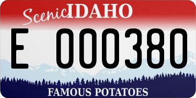 ID license plate E000380