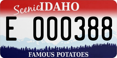 ID license plate E000388