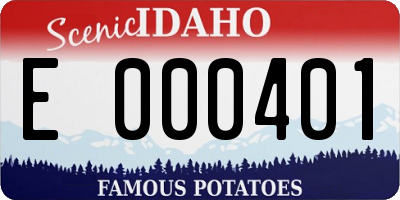 ID license plate E000401