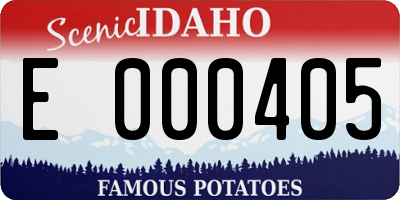 ID license plate E000405