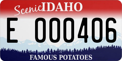 ID license plate E000406