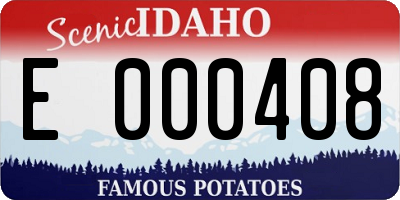 ID license plate E000408