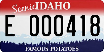 ID license plate E000418