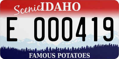 ID license plate E000419