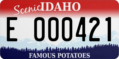 ID license plate E000421