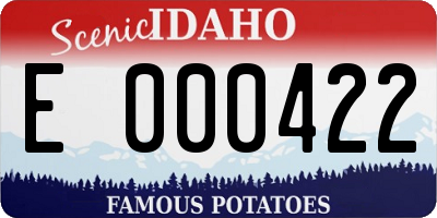 ID license plate E000422