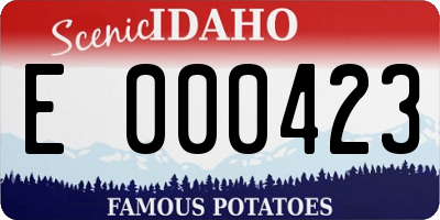 ID license plate E000423