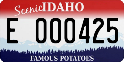 ID license plate E000425