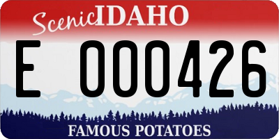 ID license plate E000426