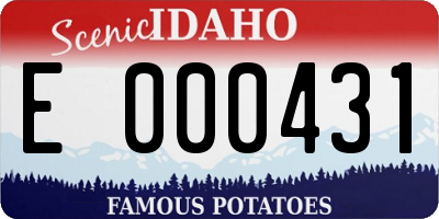 ID license plate E000431