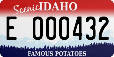 ID license plate E000432