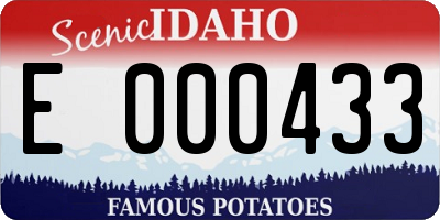 ID license plate E000433